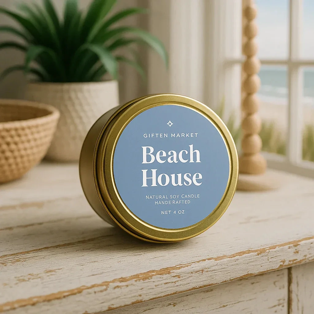Beach House Gold Travel Candle - Image 4