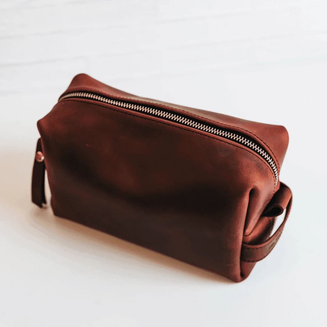 Men’s Self-Care Pouch - Cognac - Image 2
