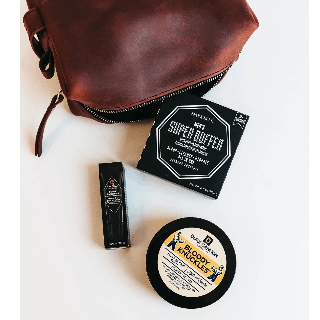 Men’s Self-Care Pouch - Cognac - Image 3